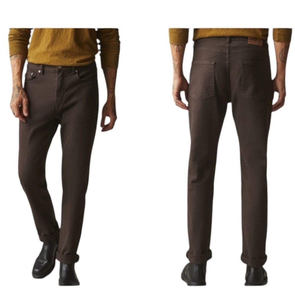 NEW American Giant Men's Roughneck Pant Straight Dark Brown Size 32 X 32